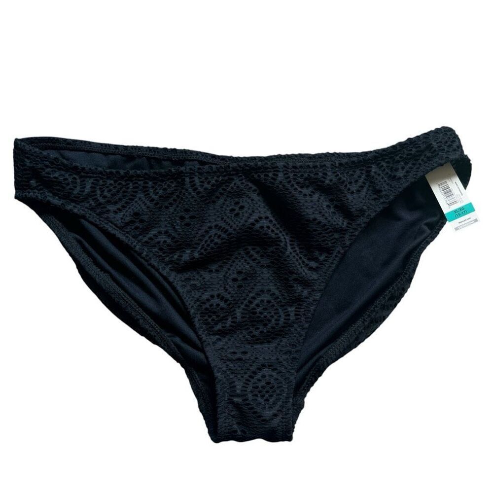 NWT Womens No Boundaries Black Crochet NOBO Bikini Bottoms - Sz XL